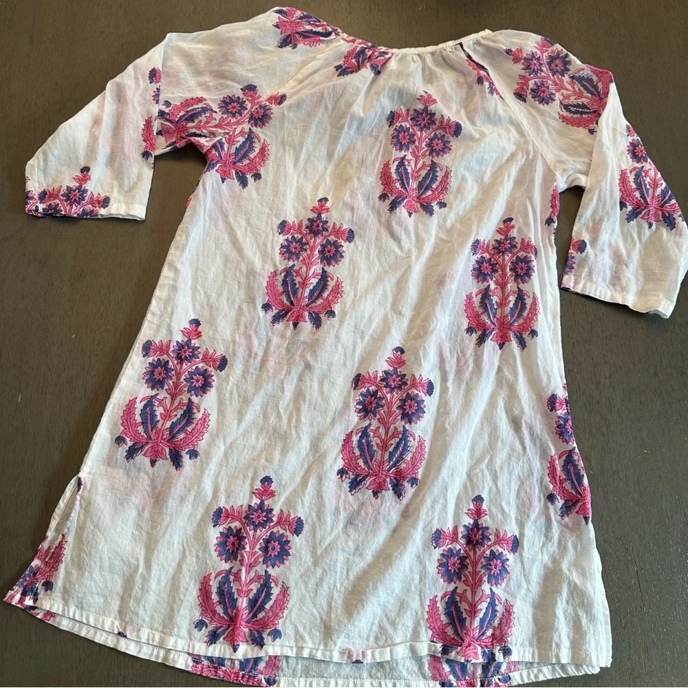 MER ST. BARTH Girls Kaftan Swim Cover Up Cotton Size Large 8 Years